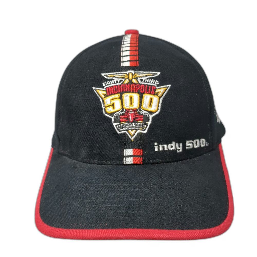 Logo Athletic Indianapolis 500 Baseball Cap Black OSFM 1999 Racing Hat Vintage